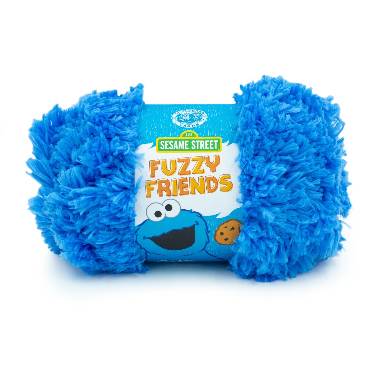 Lion Brand Sesame Street Fuzzy Friends Yarn-Cookie Monster Blue